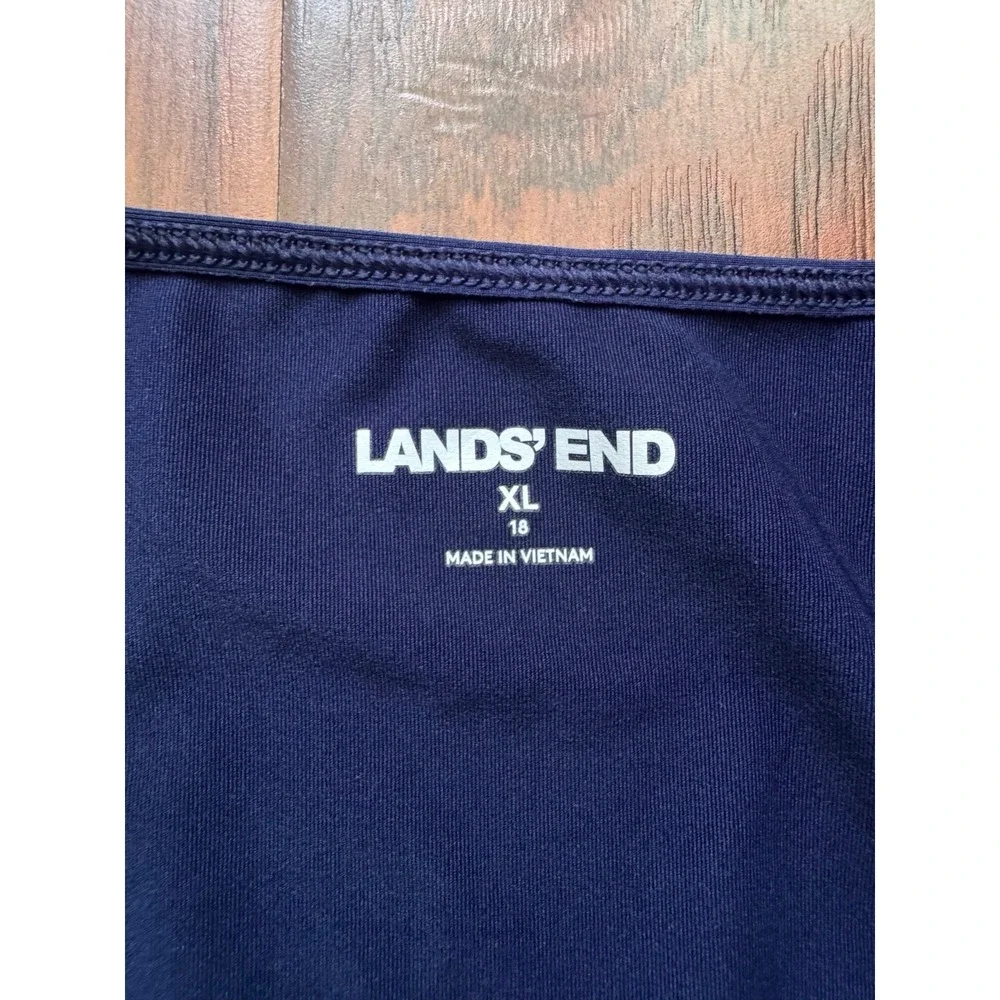 Lands‎ End 4 Pc Swim Set Women's Sz L/XL -16/18 DDD Shirt Pants Tankini Navy Dot